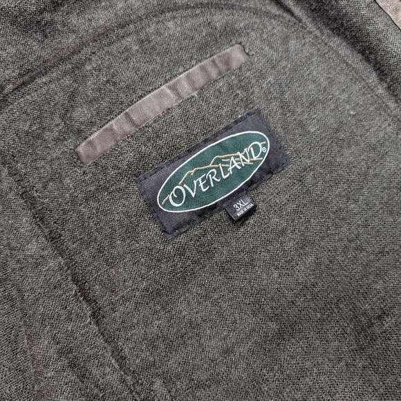 Overland Jacket Mens 3XL Brown Leather Full Zip Lined Biker - Picture 6 of 10